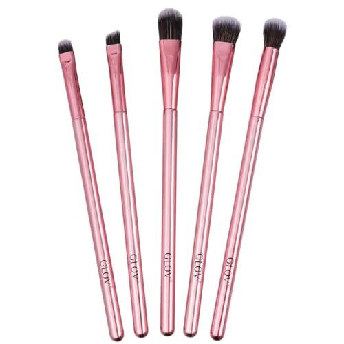 Glov 5-teiliges Schminkpinselset: Lidschattenpinsel Eyeliner Pinsel Augenbrauen Pinsel Mini Flachpinsel Ideal für Präzise Anwendung und Kreatives Make-up von GLOV