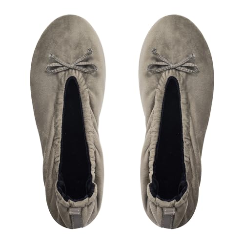 GLOVE STORY Hausschuhe Ballerinas für Damen, aus Samt mit Sohle aus weichem Leder, weiches und bequemes Material, Ballerinas, für Damen, weich, handgefertigt von GLOVE STORY