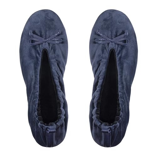 GLOVE STORY Hausschuhe Ballerinas für Damen, aus Samt mit Sohle aus weichem Leder, weiches und bequemes Material, Ballerinas, für Damen, weich, handgefertigt von GLOVE STORY