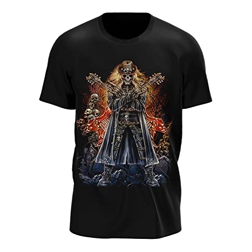 Wild Glow in The Dark T-Shirt | Biker | Motorradfahrer | Reaper | Sensenmann | Death | Totenkopf| Skull | Damen & Herren | Schwarz | Merchandise | Oversized von GLOW IN THE DARK • WILD • LEUCHTET IM DUNKLEN