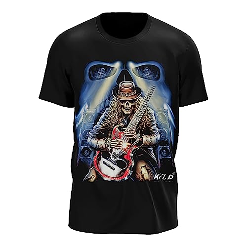 Wild Glow in The Dark T-Shirt | Biker | Motorradfahrer | Reaper | Sensenmann | Death | Totenkopf| Skull | Damen & Herren | Schwarz | Merchandise | Oversized von GLOW IN THE DARK • WILD • LEUCHTET IM DUNKLEN