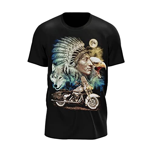 Wild Glow in The Dark T-Shirt | Tieren | Wolves | Native Americans | Indianer | Damen & Herren | Schwarz | Merchandise | Oversized von GLOW IN THE DARK • WILD • LEUCHTET IM DUNKLEN