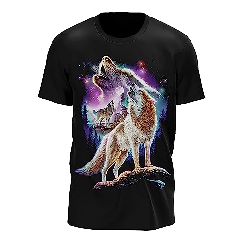 Wild Glow in The Dark T-Shirt | Tieren | Wolves | Native Americans | Indianer | Damen & Herren | Schwarz | Merchandise | Oversized von GLOW IN THE DARK • WILD • LEUCHTET IM DUNKLEN