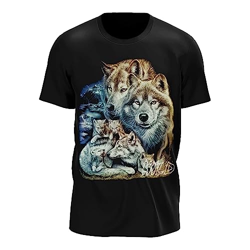 Wild Glow in The Dark T-Shirt | Tieren | Wolves | Native Americans | Indianer | Damen & Herren | Schwarz | Merchandise | Oversized von GLOW IN THE DARK • WILD • LEUCHTET IM DUNKLEN