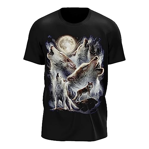Wild Glow in The Dark T-Shirt | Tieren | Wolves | Native Americans | Indianer | Damen & Herren | Schwarz | Merchandise | Oversized von GLOW IN THE DARK • WILD • LEUCHTET IM DUNKLEN