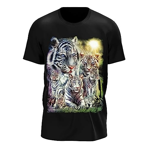 Wild Glow in The Dark T-Shirt | Tieren | Wolves | Native Americans | Indianer | Damen & Herren | Schwarz | Merchandise | Oversized von GLOW IN THE DARK • WILD • LEUCHTET IM DUNKLEN