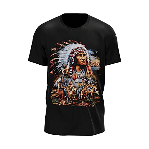 Wild Glow in The Dark T-Shirt | Tieren | Wolves | Native Americans | Indianer | Damen & Herren | Schwarz | Merchandise | Oversized von GLOW IN THE DARK • WILD • LEUCHTET IM DUNKLEN