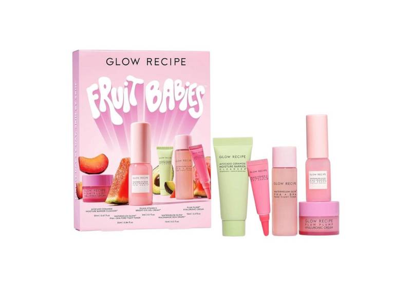GLOW RECIPE Gesichtspflege-Set Glow Recipe Fruit Babies Skincare Kit Geschenkset 20 ml + 25 ml + 15 ml + 10 ml + 3 ml +15 ml, 6-tlg. von GLOW RECIPE