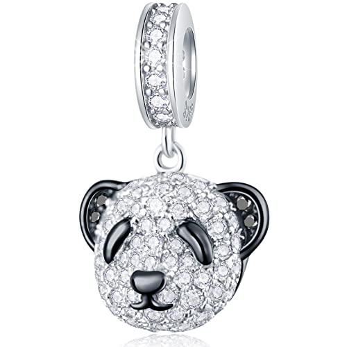 Funkelnde Panda Bär Kopf Anhänger Charms, fit Pandora Weihnachten Tier Armband, 925 Sterling Silber Pave Pandabär Kopf CZ Bear Perlen, Geschenke für Oma/Beste Mama/Freunde/Schwester Funkelnde Panda Bär Kopf Anhänger Charms, fit Pandora Weihnachten Tier Armband, 925 Sterling Silber Pave Pandabär Kopf CZ Bear Perlen, Geschenke für Oma/Beste Mama/Freunde/Schwester von GLOWDAS