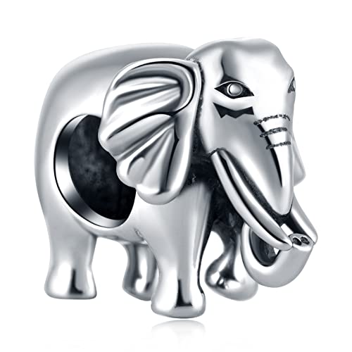 Glücklich Elefant Charms, Vintage 925 Sterling Silber Lucky Elephant Charme viel Glück Dumbo Perlen passen Pandora Tier Armband/Halskette, Geschenke für St. Patrick 's Day/Graduation von GLOWDAS