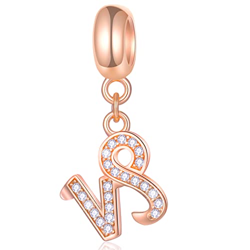 Steinbock Sternzeichen Charms passt Pandora Geburtstag Armband – Rose Gold 925 Sterling Silber Steinbock Halskette Anhänger, 12 Constellation Dangle CZ Perlen, Geschenke für Neujahr/Weihnachten von GLOWDAS