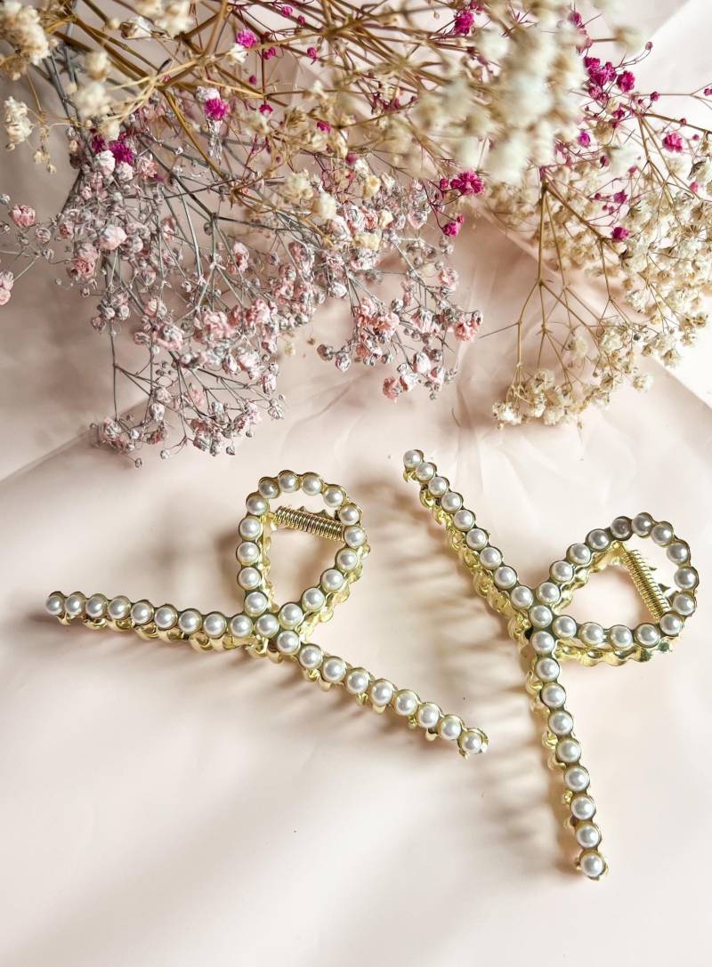 Perle Hair Claw Clip Goldene Metall S-Kurve, Minimalist Style Perle Hair Claw Clip Goldene Metall S-Kurve, Minimalist Style von GLOWLABORATORY