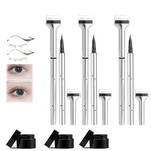 2-teiliger Stempel für untere Wimpern, wiederverwendbarer Stempel für untere Wimpern, 2-in-1-Stempel für untere Wimpern, wasserfester Stempel für untere Wimpernverlängerung mit Tinte (Black, 3pc) von GLSAYZU
