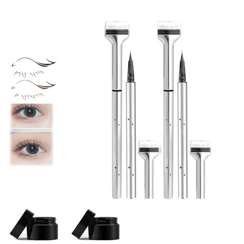 2-teiliger Stempel für untere Wimpern, wiederverwendbarer Stempel für untere Wimpern, 2-in-1-Stempel für untere Wimpern, wasserfester Stempel für untere Wimpernverlängerung mit Tinte (Brown, 2pc) von GLSAYZU