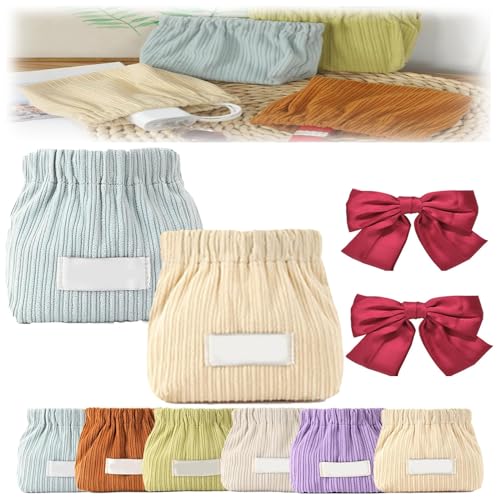 Corduroy Elastic Hair Tie Organizer, Hair Accessories Organizer, 2pcs Corduroy Elastic Hair Tie Organizer, Large Capacity Small Cute Hair Accessory Jewelry Storage Organizer (2Pcs-C) von GLSAYZU