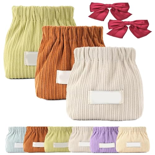 Corduroy Elastic Hair Tie Organizer, Hair Accessories Organizer, 2pcs Corduroy Elastic Hair Tie Organizer, Large Capacity Small Cute Hair Accessory Jewelry Storage Organizer (3Pcs-A) von GLSAYZU