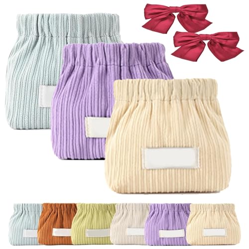 Corduroy Elastic Hair Tie Organizer, Hair Accessories Organizer, 2pcs Corduroy Elastic Hair Tie Organizer, Large Capacity Small Cute Hair Accessory Jewelry Storage Organizer (3Pcs-B) von GLSAYZU