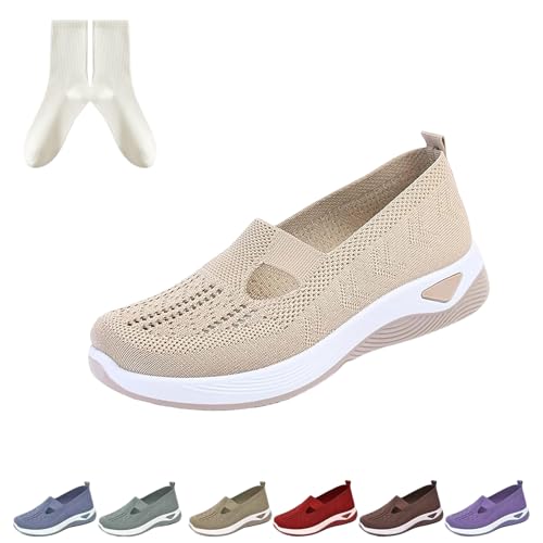GLSAYZU Diabetiker Weit Orthopädische Schuhe Damen, Vermascht Bequeme Leicht Walkingschuhe Schuhe Damen, Fitnessschuhe Hallenturnschuhe (B, Erwachsene, 41, Numerisch, EU Schuhgrößensystem, Breit) von GLSAYZU