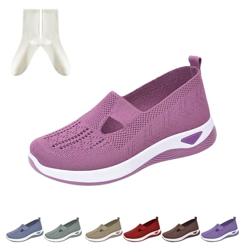 GLSAYZU Diabetiker Weit Orthopädische Schuhe Damen, Vermascht Bequeme Leicht Walkingschuhe Schuhe Damen, Fitnessschuhe Hallenturnschuhe (F, Erwachsene, 36, Numerisch, EU Schuhgrößensystem, Breit) von GLSAYZU