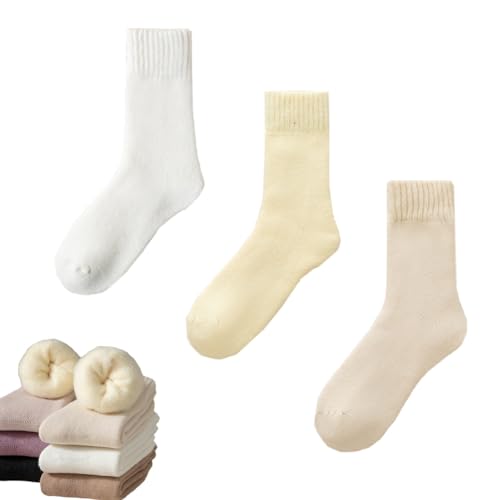 GLSAYZU Kuschelige Unisex-Winter-Thermosocken aus Samt, Winter Thermal Socks, Thick Thermal Socks for Women Winter Warm Socks (3Pair-A,One Size) von GLSAYZU
