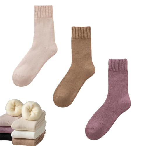 GLSAYZU Kuschelige Unisex-Winter-Thermosocken aus Samt, Winter Thermal Socks, Thick Thermal Socks for Women Winter Warm Socks (3Pair-B,One Size) von GLSAYZU