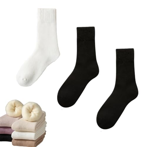 GLSAYZU Kuschelige Unisex-Winter-Thermosocken aus Samt, Winter Thermal Socks, Thick Thermal Socks for Women Winter Warm Socks (3Pair-D,One Size) von GLSAYZU