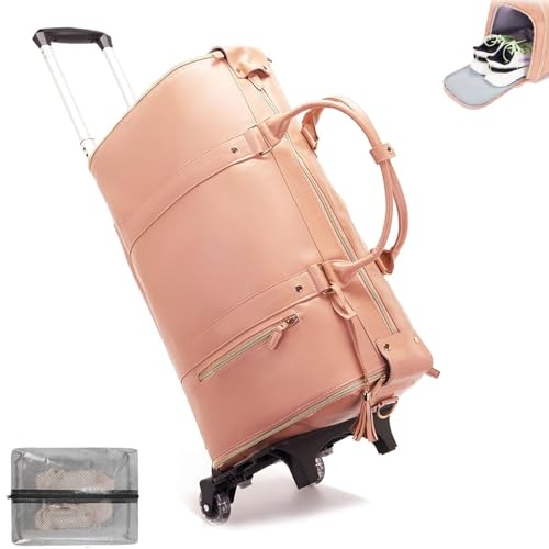 Luxe Mega Bag, 2 In 1 HäNgekoffer Faltbare Reisetasche HandgepäCk, Luxe Megabag Mit wasserdichte Schuhtasche, Frauen Faltbare Reisetasche (E) von GLSAYZU
