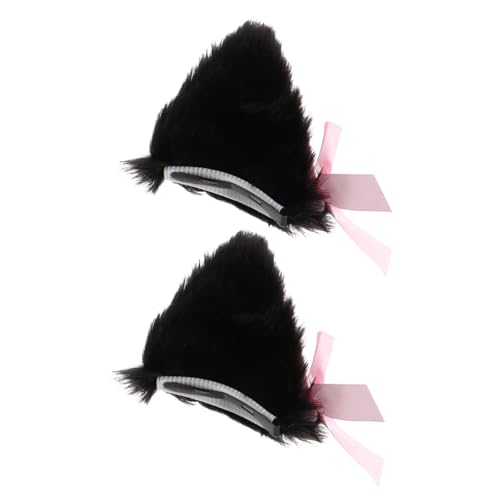 GLSTOY Katzenohren Haarspangen Mit Glöckchen Cosplay-haarnadel Aus Kaninchenhaar-imitat Passend Für Familienfeiern Und Kostümpartys von GLSTOY