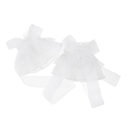 GLSTOY 1 Paar Spitzenärmel Armbinde Fingerlose Handschuhe Hochzeit Weiße Transparente Handschuhe Damen-hochzeits-spitzenhandschuhe Gefälschte Handgelenksmanschetten Polyester Weiß von GLSTOY