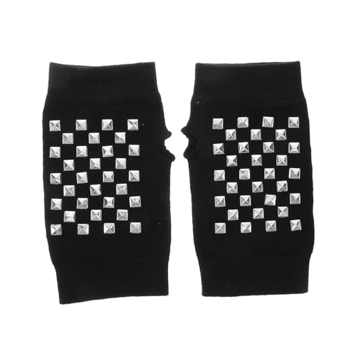 GLSTOY Warme Strickhandschuhe Für Studenten Fingerlos Gothic-handschuhe Nieten Dehnbar Bequem Ideal Zum Schreiben Von von GLSTOY