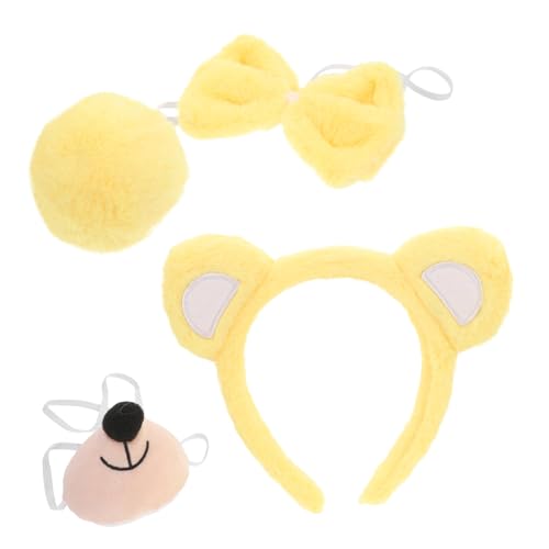 GLSTOY Bärenkostüm-requisiten Mit Tierohr-stirnband Nase Und Fliege Für Partys Cosplay Und Bühnenauftritte von GLSTOY