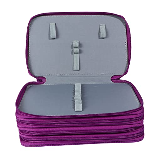 GLSTOY Multifunktionales 4 Lagen Stifteetui Mit 72 Fächern Für Buntstifte Filzstifte Und Schreibutensilien Tiefem Lila Ideal Für Schule Und Büro von GLSTOY