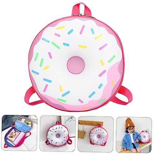 GLSTOY 1 Stück Charmanter Rucksack ABC Schultertasche für Mädchen Tragbare Aufbewahrungstasche für Schule und Reisen Rosa Regenbogen Doughnut Design von GLSTOY