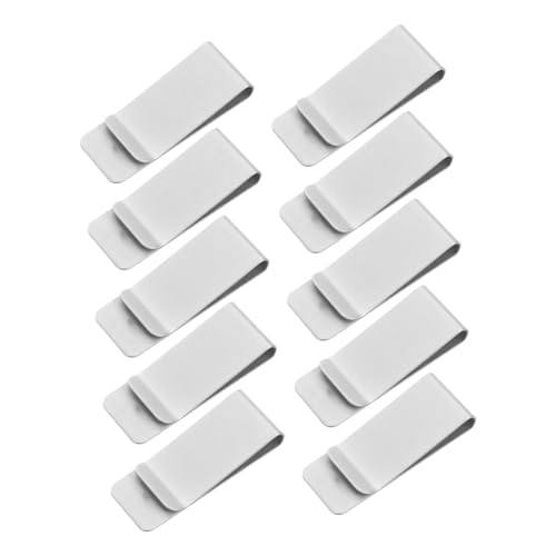 GLSTOY 10 Stück Teiliges Edelstahl Geldklammern für Herren und Damen Kompakter Minimalistischer Kartenhalter und Geldscheinklammer Leichte Langlebige Portemonnaie Alternative für Bargeld von GLSTOY