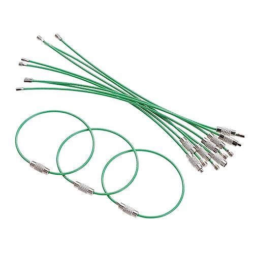 GLSTOY 10stücke Draht Schlüsselanhänger Gepäckanhänger Halter Grüne Schlüsselringe Für Schlüssel Und Id-Tags Robust Und Langlebig von GLSTOY