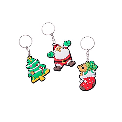 GLSTOY Weihnachtsmann Schlüsselanhänger 16 Stück Aus PVC Kreative Schlüsselanhänger Für Auto Tasche Handy Weihnachts von GLSTOY