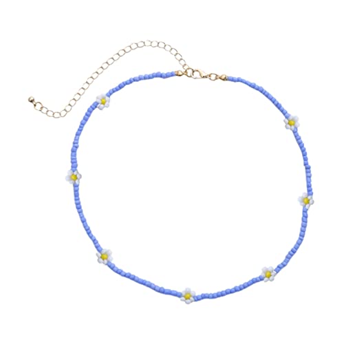GLSTOY Bunte Perlen Halskette Für Frauen Kreative Geometrische Blumen Kette Handgefertigt Angenehm Zu Tragen Stilvoller Schmuck Für Teenager Und Damen von GLSTOY