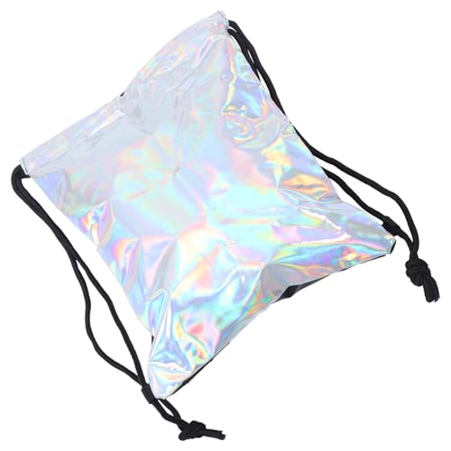 GLSTOY 1stück Holographic Drawstring Backpack Für Damen Trendiger Glänzender Rucksack Mit Großem Stauraum Für Schule Und Alltag Praktische Schultertasche Hochwertigem Pu-Material von GLSTOY