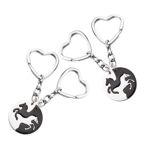 GLSTOY 2paare Pärchen Schlüsselanhänger Herz Und Pferd Kreativer Schlüsselring Aus Freundschafts- Für Männer Und Frauen Für Pferdefreunde Und Liebhaber von GLSTOY