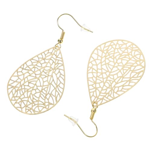 GLSTOY 2 Paare Vintage Ohrhänger Damen Baumeln Ohrringe Blattform Tropfen Kupfer Leicht Elegant Schmuck für Frauen Mädchen Alltag Fest von GLSTOY