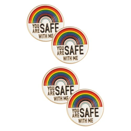 GLSTOY 2 Sätze You Are Safe With Me Brosche Farbige Regenbogen Anstecknadel Für Kleidung Rucksack Und Hüte Langlebig Und Leicht Zu Befestigen Für Lgbtq Und Soziale Dienste 2 Stück * 2 von GLSTOY