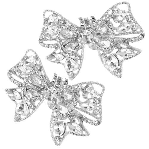 GLSTOY 2 Stück Abnehmbare Schuhclips mit Strasssteinen Elegante Schleifen Schuhschnallen für Brautschuhe Vielseitige Schuhdekoration für Hochzeit Party und Festliche Anlässe von GLSTOY
