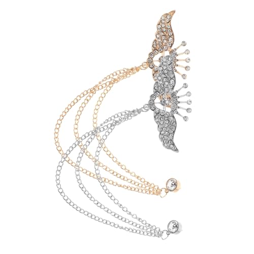 GLSTOY 2stücke Hängekettenbrosche Mit Quastenketten-flügel-design Anstecknadel Für Kleidung Aus Abzeichen Mit Flügel Für Herren Und Damen Für Party Und Geschäftskleidung von GLSTOY