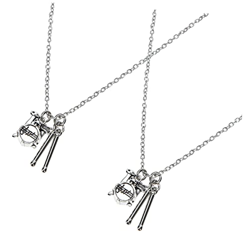 GLSTOY 2 Stück Drum Set Halskette Kreative Trommel Schmuckanhänger Schlagzeuger Kette Langlebiges Material Vielseitig Kombinierbar Perfektes für Musikliebhaber von GLSTOY