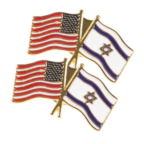 GLSTOY 2 Stück Israel Usa Freundschafts anstecknadeln aus Legiertem Metall Modische Broschen für Kleidung und Party Dekorative Reverspins für Damen und Herren von GLSTOY