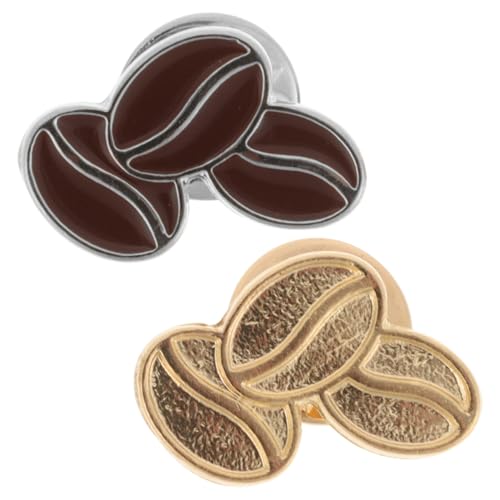 GLSTOY 2 Stück Kaffeebohnen Broschen aus Metall Bunte Anstecknadeln für Cardigans und Pullover Dekorative Corsage Clips für Damen und Herren Kleidungsschmuck Accessoires von GLSTOY