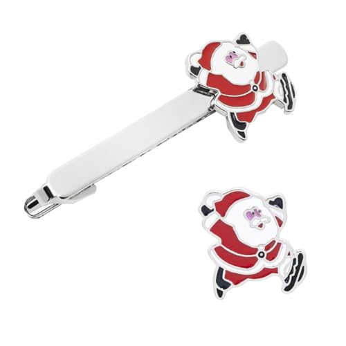 GLSTOY 2 Stück Mini Weihnachtsmann Krawattenklammern aus Langlebiger Modische Dekorative Clips für Herrenanzüge für Weihnachtsfeiern Partys und Festliche Anlässe von GLSTOY