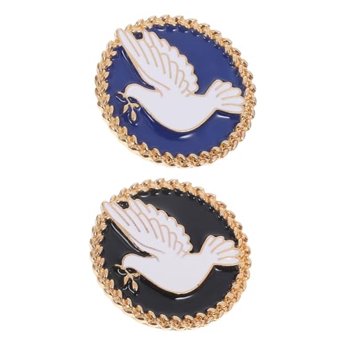 GLSTOY 2 Stück Peace Dove Brosche Teilig Emaillierte Anstecknadeln für Damen Modische Schmuck Broschen in Schwarz und Blau Revers Pins für Kleidung Schals Mäntel Stilvolle von GLSTOY