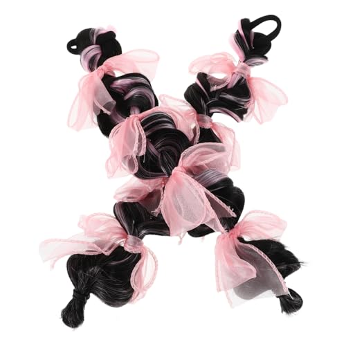 GLSTOY 2 Stück Perücken Teilig Synthetische Prinzessin Zöpfe mit Schleifen Leichtes Weiches Haarteil für Mädchen und Kleinkinder Bequemes Styling für Spiel und Verkleidung von GLSTOY