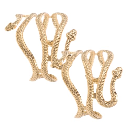 GLSTOY 2 Stück Schlangenarmreif Oberarm Manschette Verstellbar Offenes Armband Teiliges Damen Modeschmuck mit Auffälligem Design und Komfortabler von GLSTOY